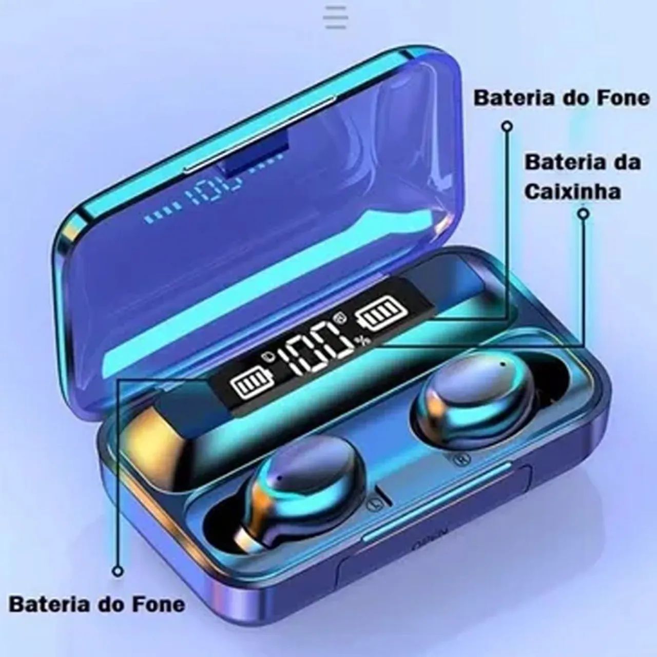 Fone de Ouvido Bluetooth TWS com Caixa de Carregamento