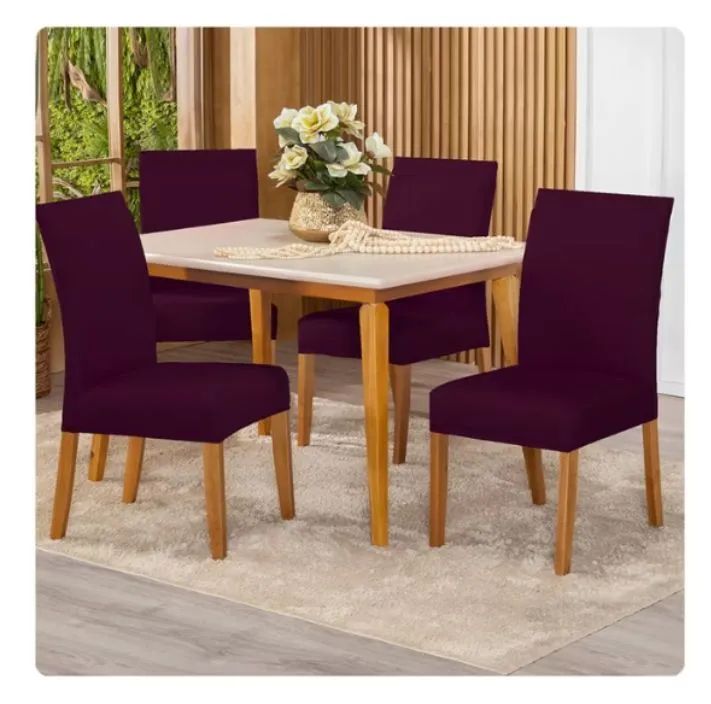 Jogo de Capas para Cadeira - 4 Peças - vinho