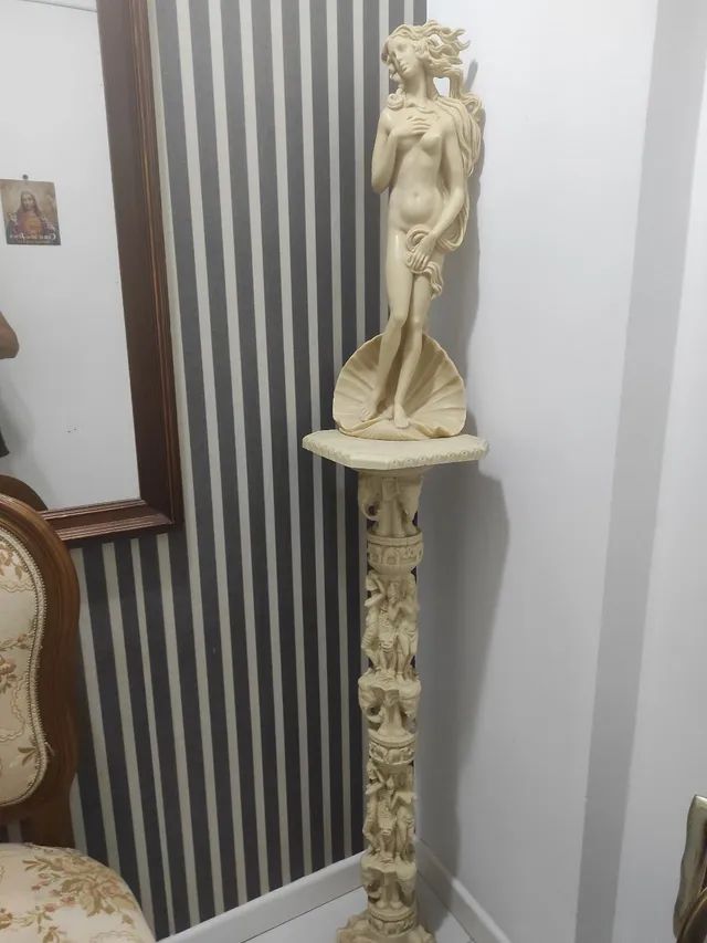 Estátua marmorizada com dente de elefante - Foto 4