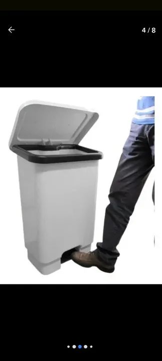 Lixeira com pedal MARFINITE para Comércio - Branca - Foto 4