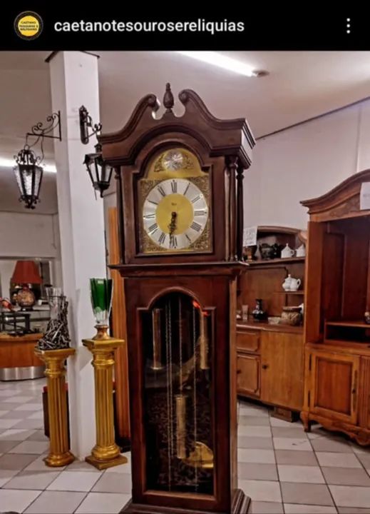 Relógio Antigo Carrilhão Pedestal de Pé