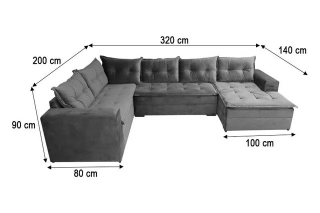 Sofá Canto com Chaise Design Moderno  a64 - Foto 5