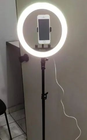 Queima de estoque ring light 26cm anel e tripé de 2,10 - Foto 3