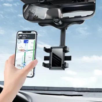 Suporte Celular Carro Espelho Retrovisor Interno Veicular Automotivo Ajustável 360 z626  - Foto 3