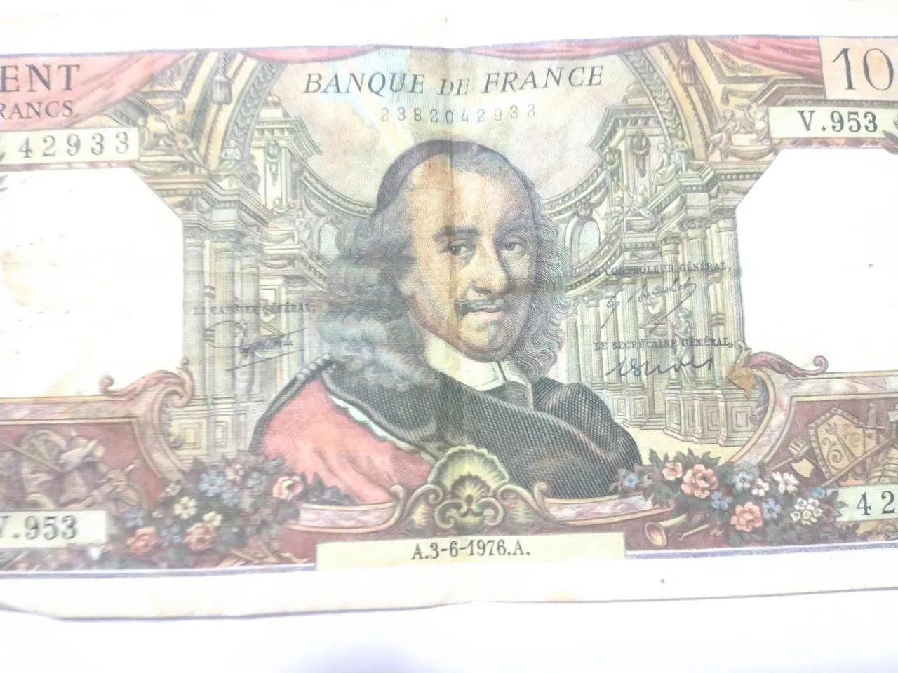 Cédula francesa antiga 100 francos - Foto 3