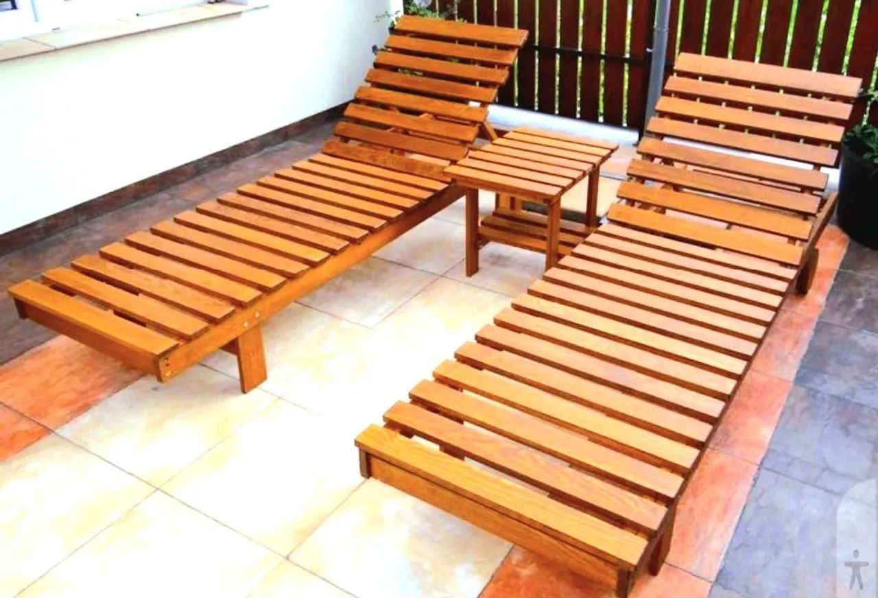 Espreguiçadeira de madeira  - Foto 2