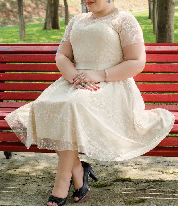 Vestido de noiva plus size champagne civil - Foto 5
