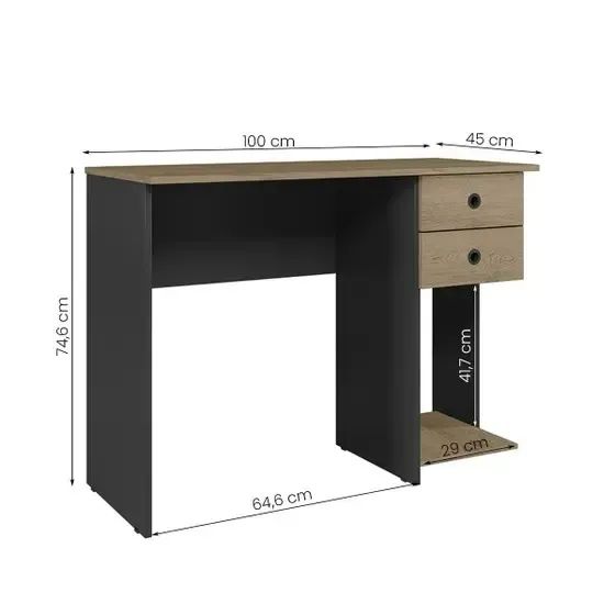 "Mesa de Estudo e Trabalho: Design Clean com 2 Gavetas e Nicho para Computador" - Foto 3