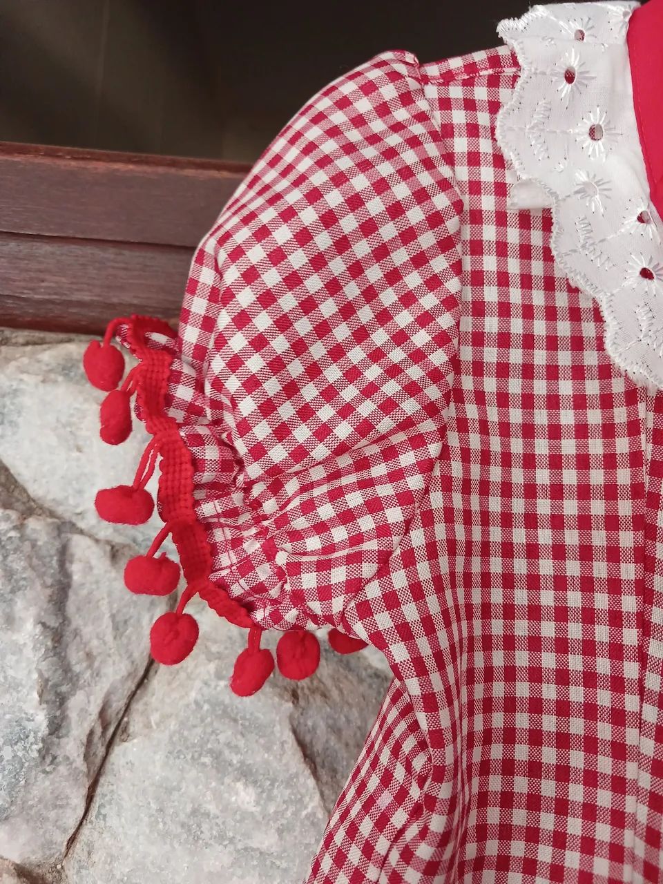 Vestido junino vermelho infantil - Foto 2