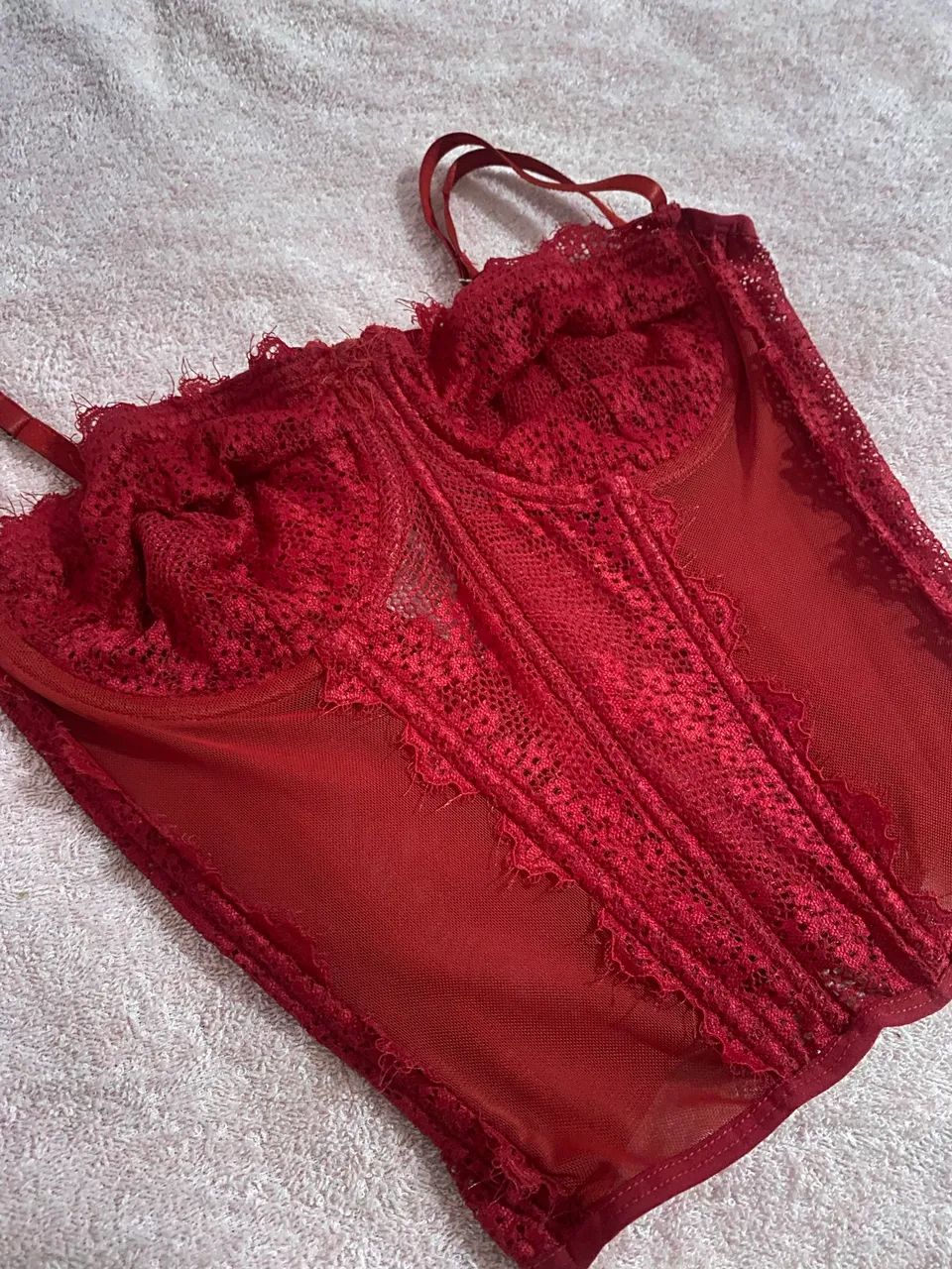 Corset cereja M/G NOVO
