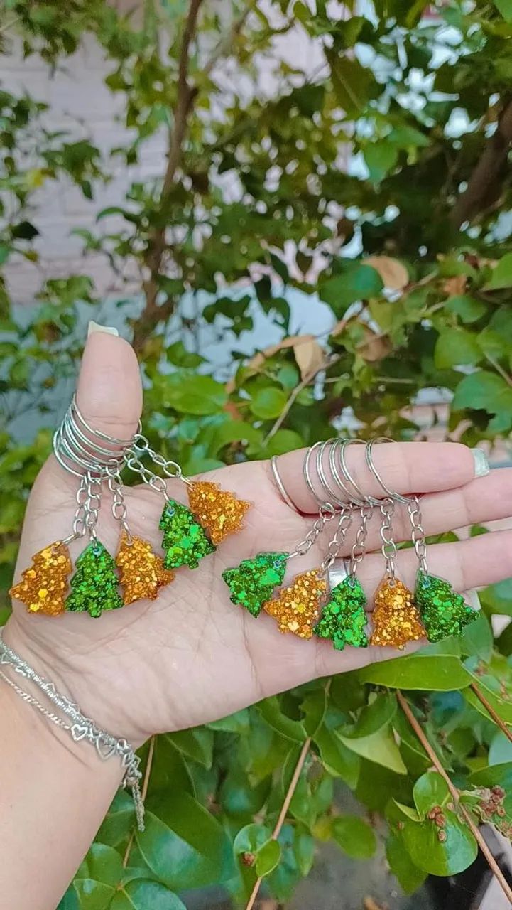 Brinde Mimo Natal - Mini Chaveiro de Árvore de Natal Lembrancinhas para Clientes Empresas - Foto 2