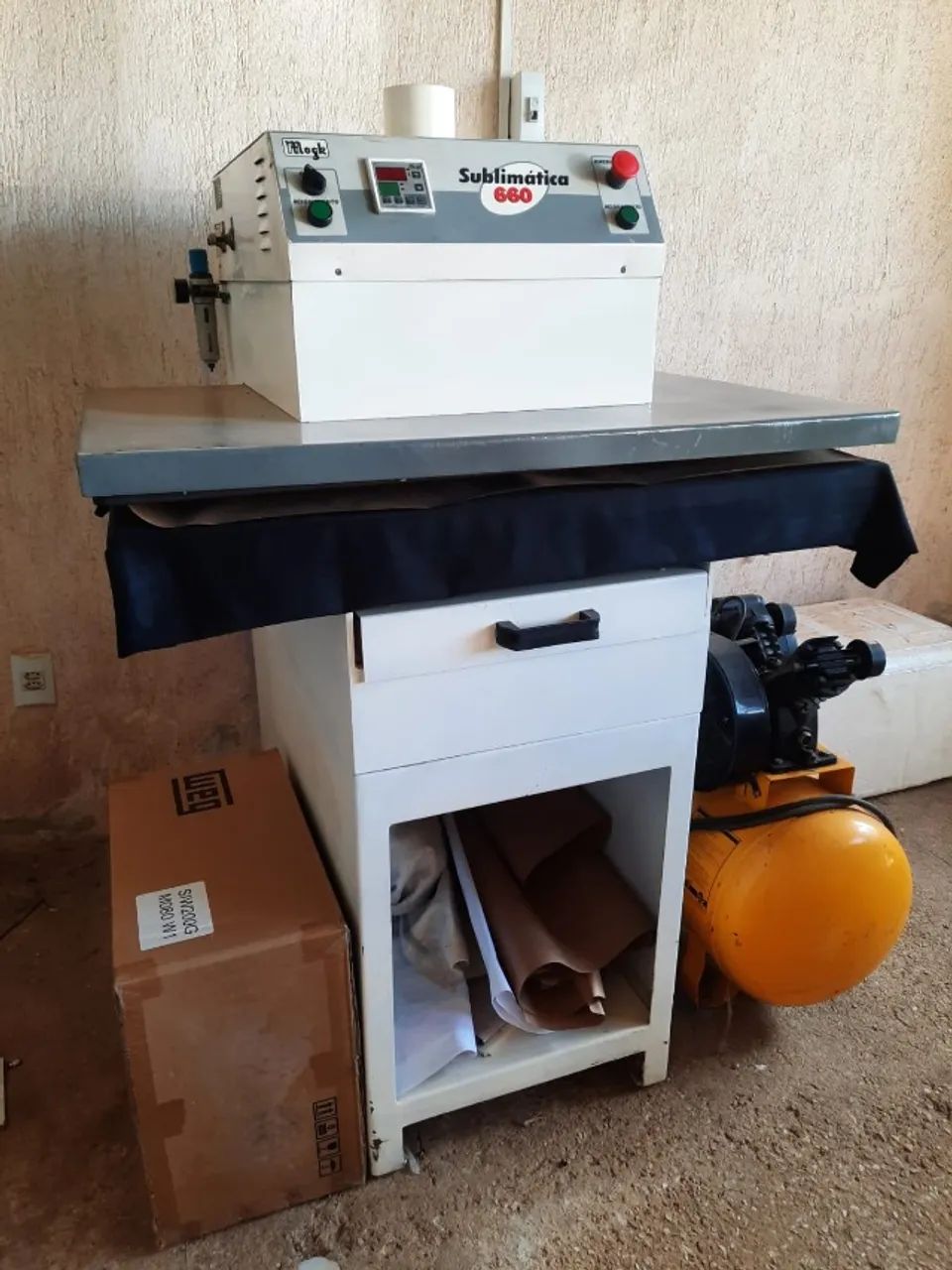Compressor 70cm Prensa térmica pneumática sublimação total em camisas 1m x 70cm ...