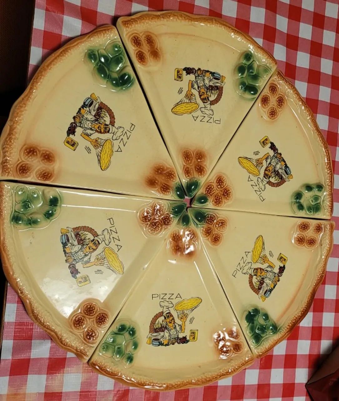 Conjunto de pratos para pizza de porcelana 