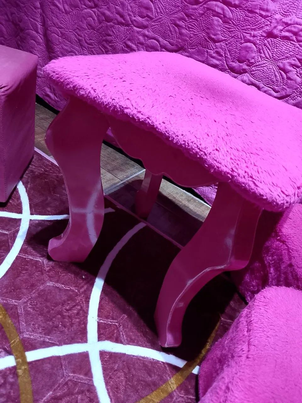 Poltrona Infantil Rosa com Puff - Foto 5