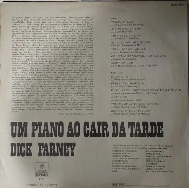 LP Disco Vinil Dick Farney um piano ao cair da tarde - Foto 2