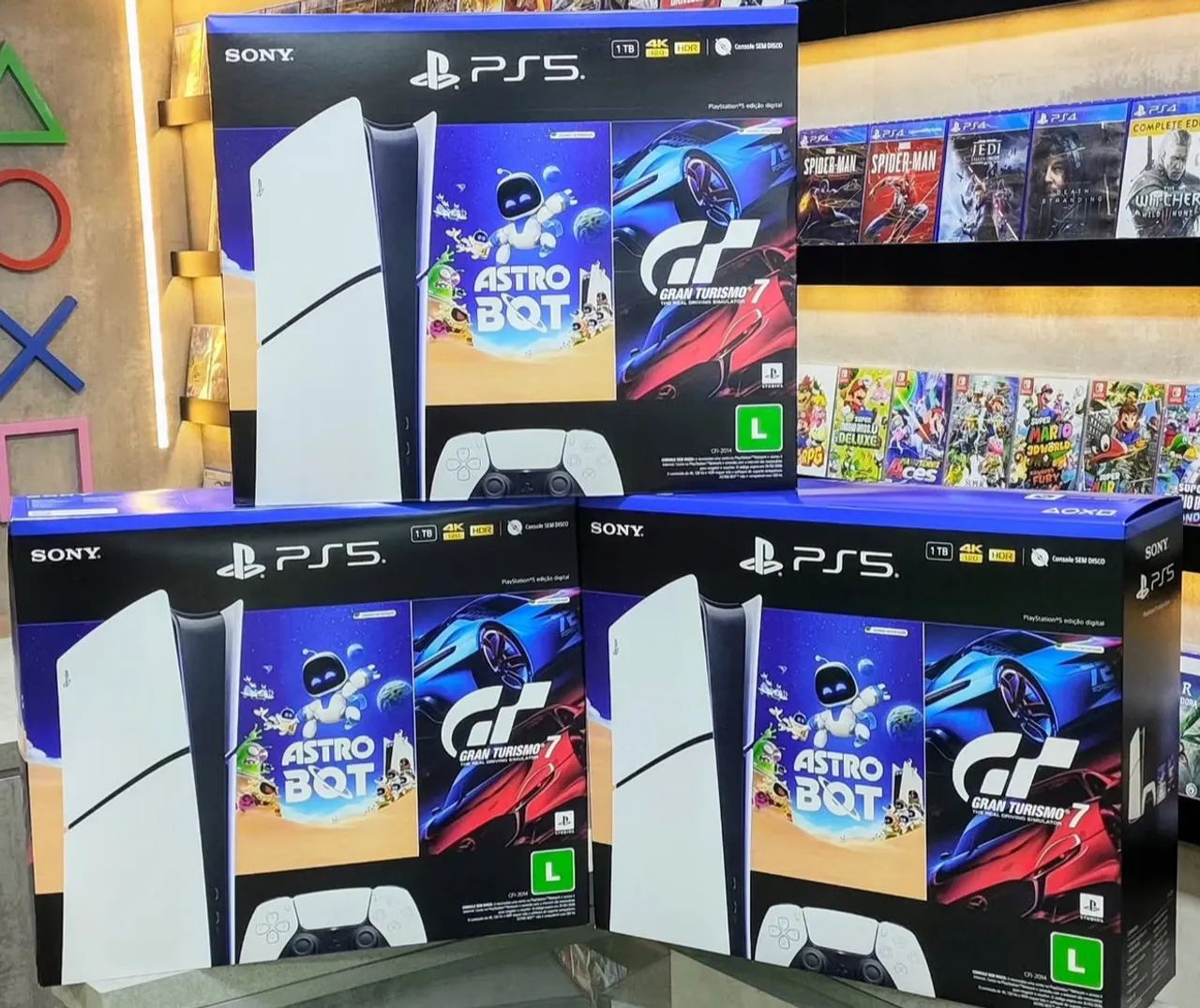 PlayStation 5 - Console + Jogos Astro Bot e Gran Turismo 7
