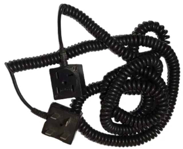 Cabo Espiral Telefone Fixo Intelbras Preto 8 Metros Caixinhas RJ11 Macho e Fêmea