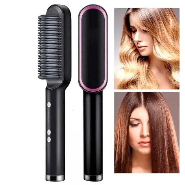 Escova 3 em 1 Alisadora Profissional Turbo Hair 110/220v Bivolt - PAGUE NA ENTREGA - Foto 4