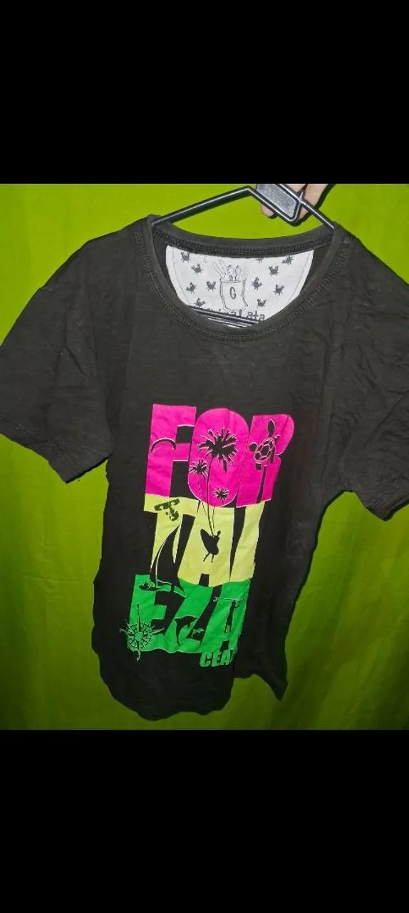 Camisa Feminina Preta Estampada - Foto 4