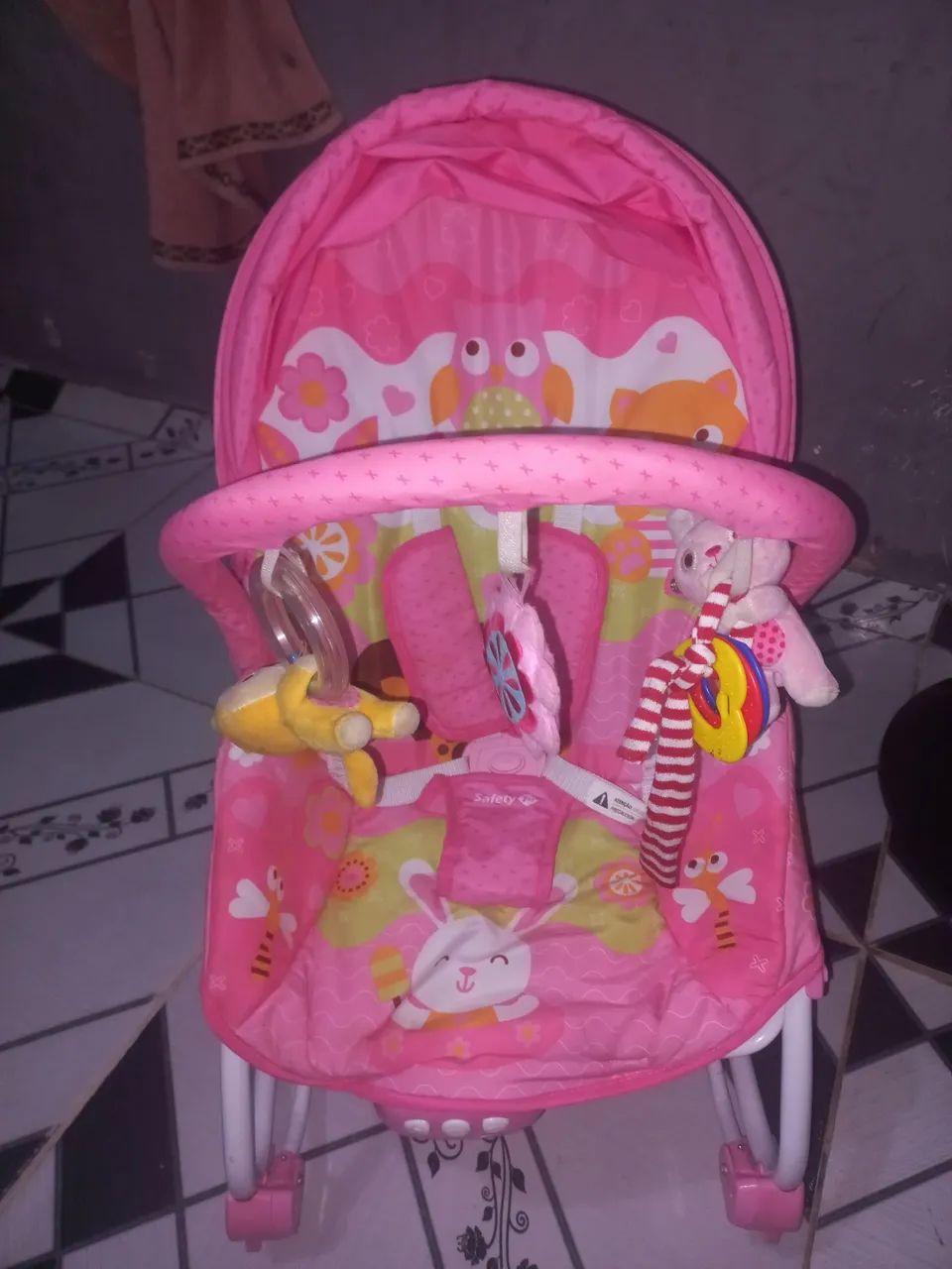 Cadeirinha de Balanço para Bebê - Rosa - Foto 4