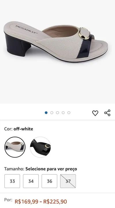  Sandálias Piccadilly Bege e Preto - Foto 3