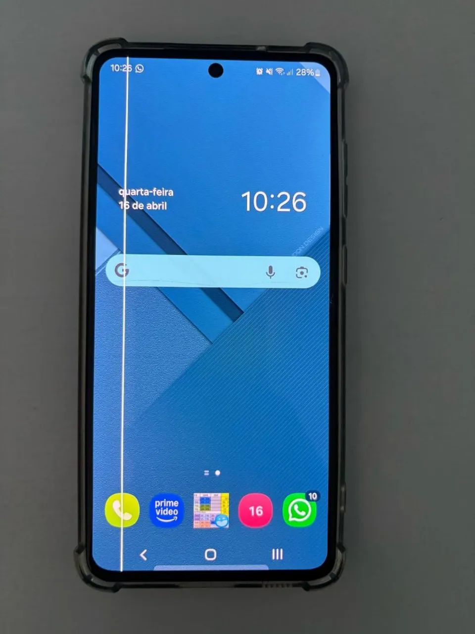 Galaxy S21 FE - listra na tela