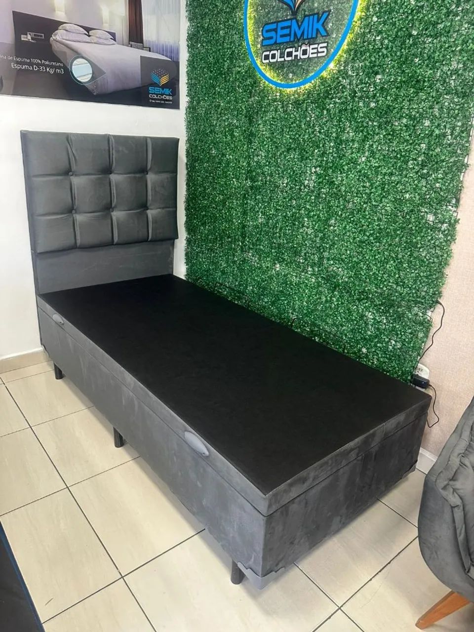 Cama base box baú solteiro 