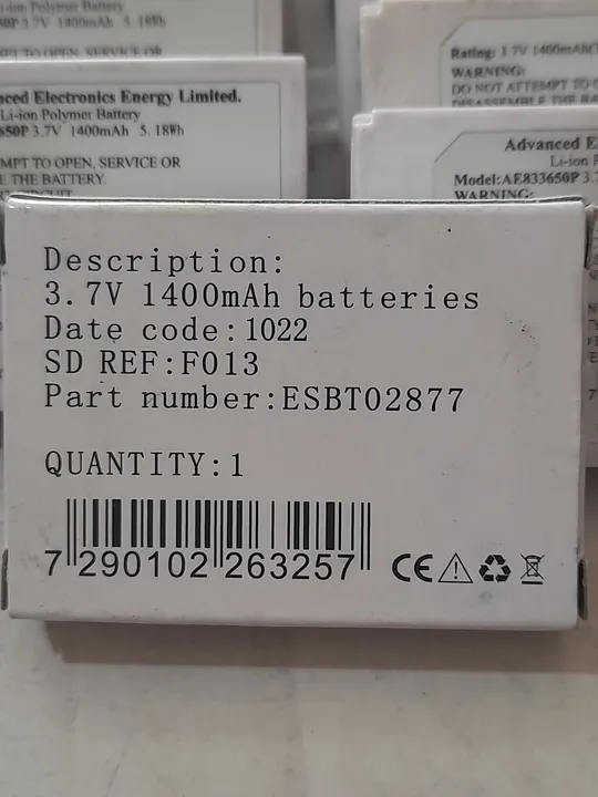 Baterias 3.7V 1400mAh - Novas preço 18,00 reais