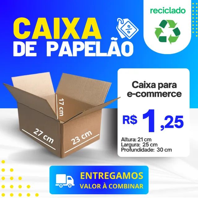 Caixa de Papelão para e-commerce - Reciclada - Melhor Preço!!