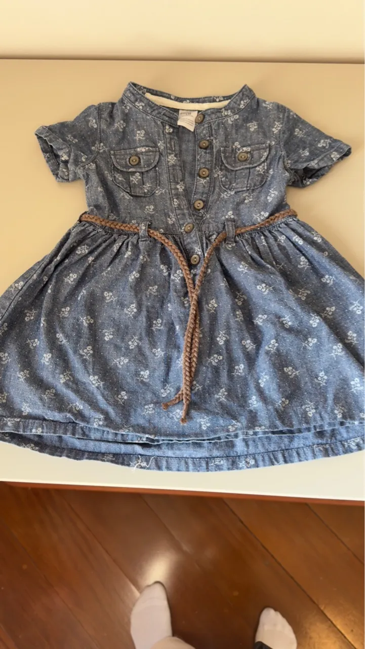 Vestido Jeans Carter?s com Cinto - 12 a 18 meses