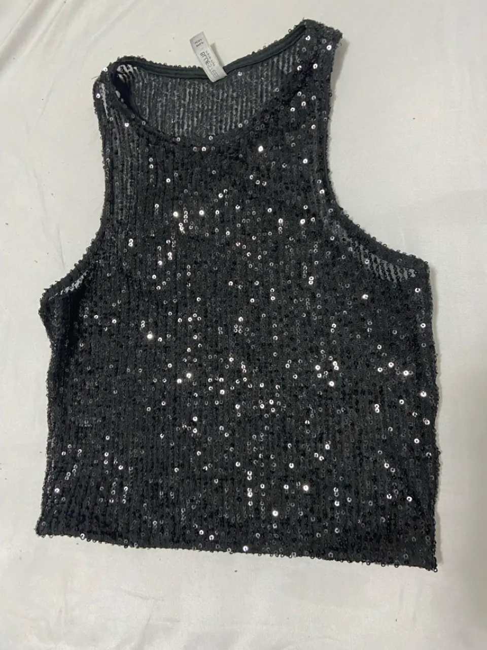 Cropped preto com paetês NOVO