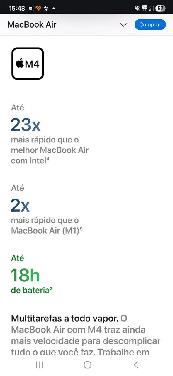 Macbook air M4 - meia noite - Foto 3