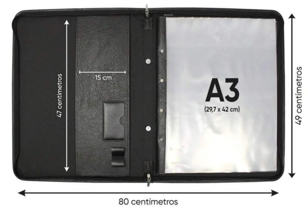 YES PASTA CATÁLOGO PARA MAPAS E PROJETOS A3 !  - PASTA CATÁLOGO  A3 Yes com 20 sacos - Foto 2