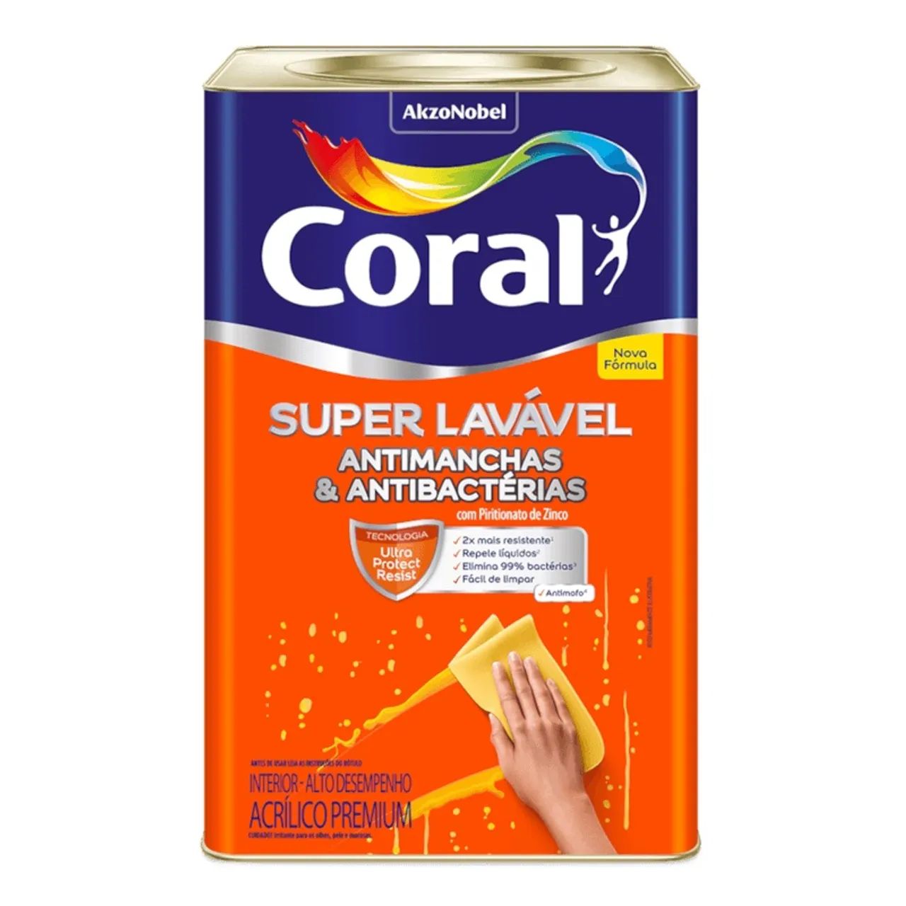 Tinta coral super lavável cor branco gatinho - lata 18L