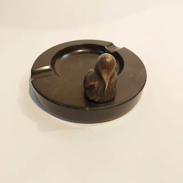 CINZEIRO em MARMORE e BRONZE, ANTIGO. - Foto 2