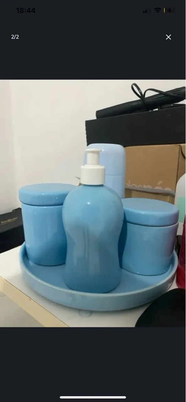 Kit Higiene Bebê Azul - Completo e em Ótimo Estado!