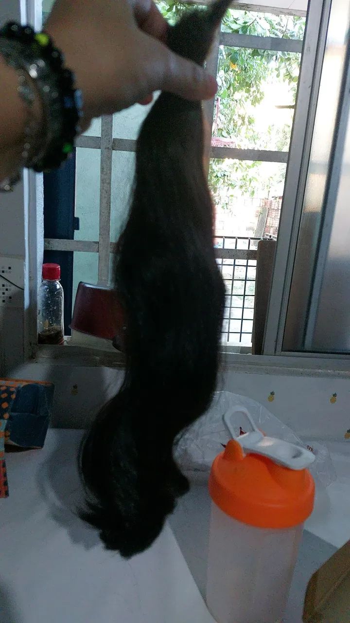 Cabelo humano 2 um longo e um curto - Foto 3