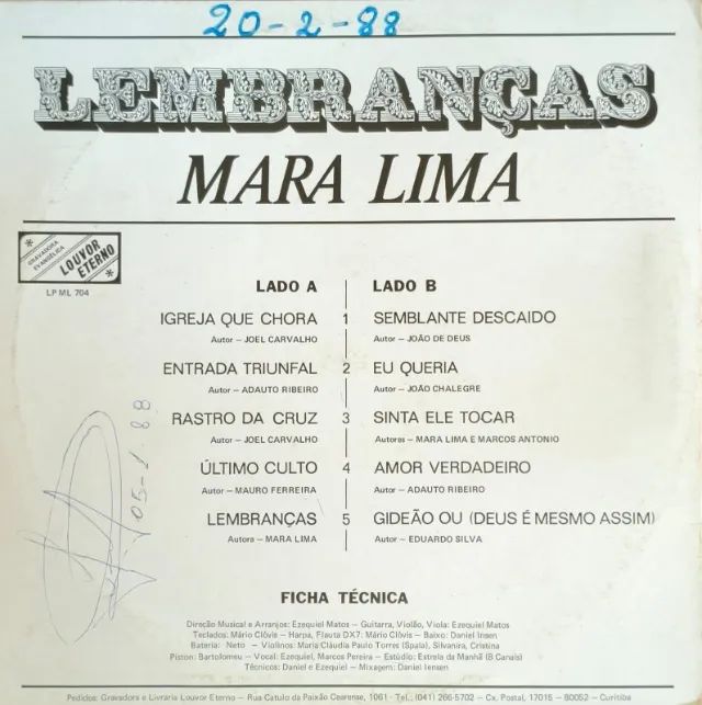Lp Disco De Vinil Gospel Evangélico Mara Lima - Lembranças - Foto 2