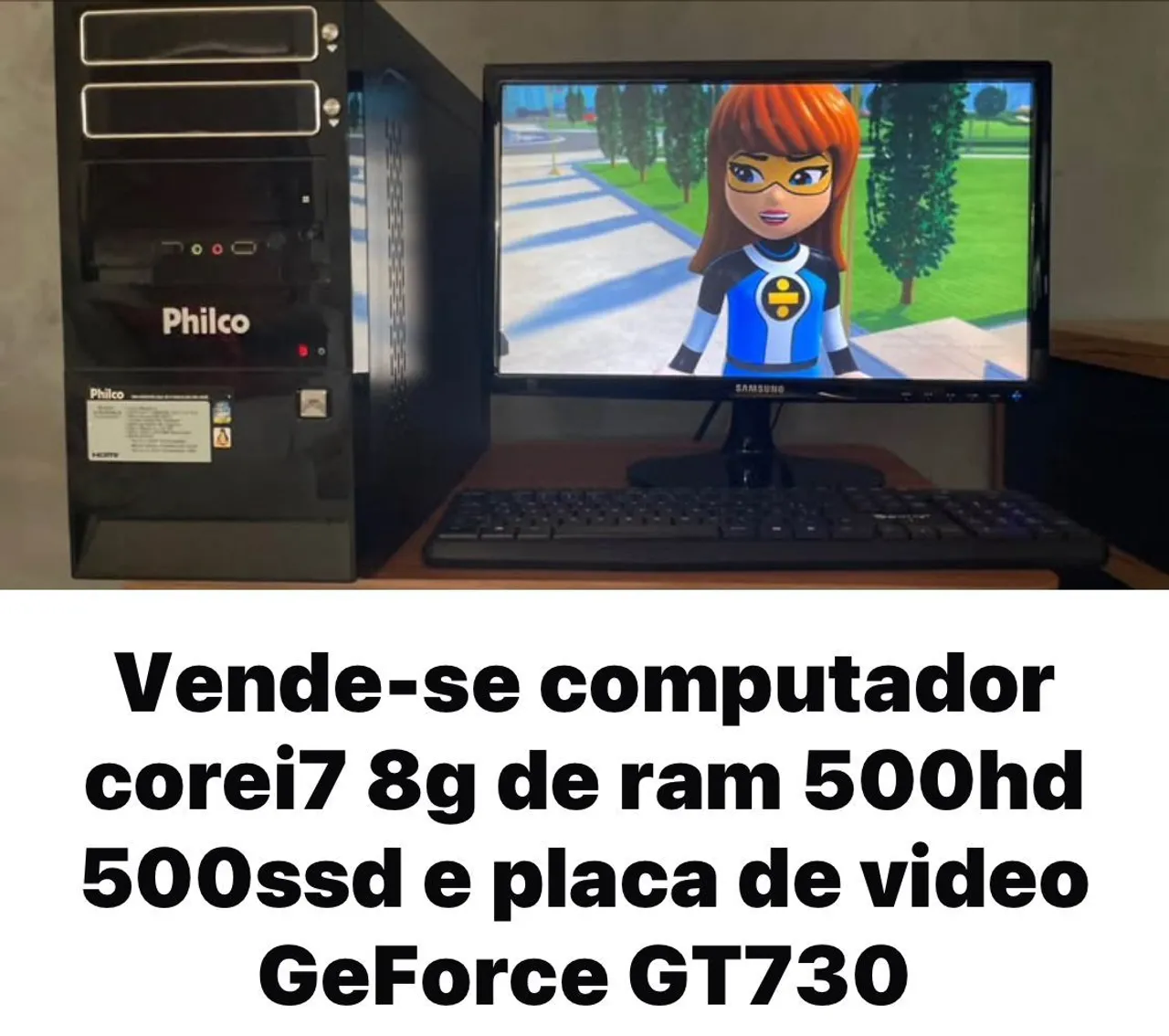 Computador Core i7 3770, 8GB RAM, SSD e Placa de Vídeo GT730