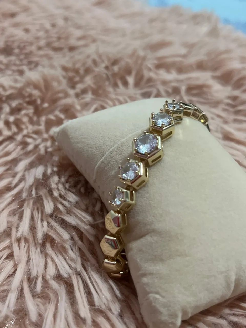 Pulseira Hexagonal com Pedras  - Foto 2