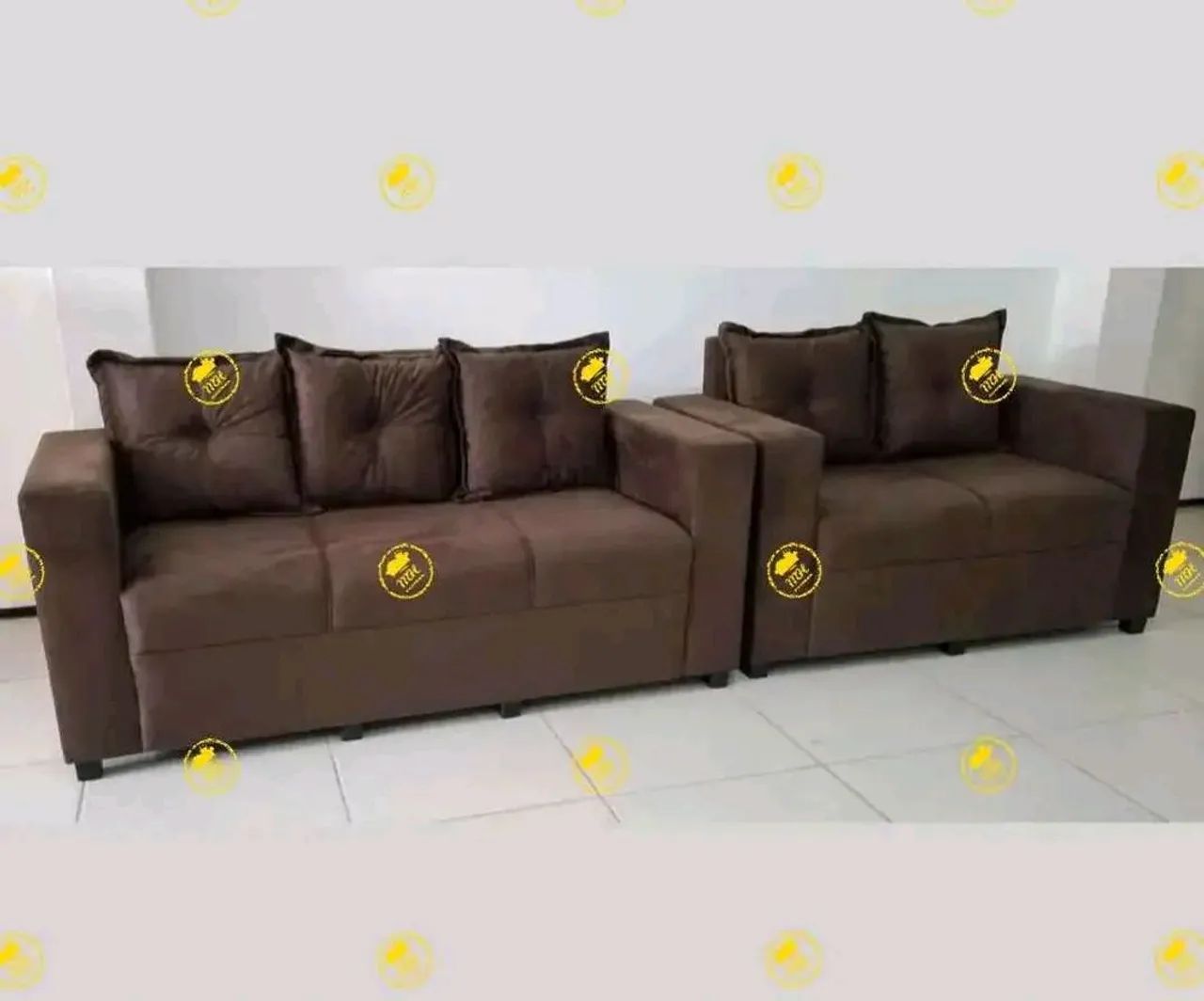 Conjunto de Sofá 3 e 2 Lugares Marrom65171907356163120