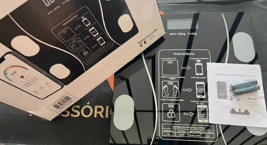 Balança Corporal Bioimpedância Inteligente Bluetooth
