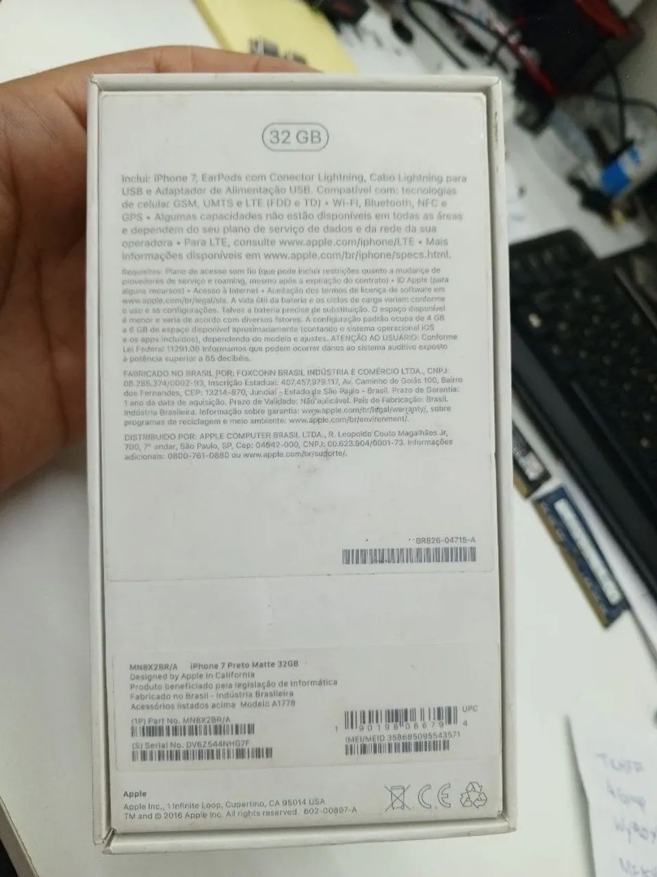 Caixa para iPhone 7 32 GB preto matte  - Foto 3