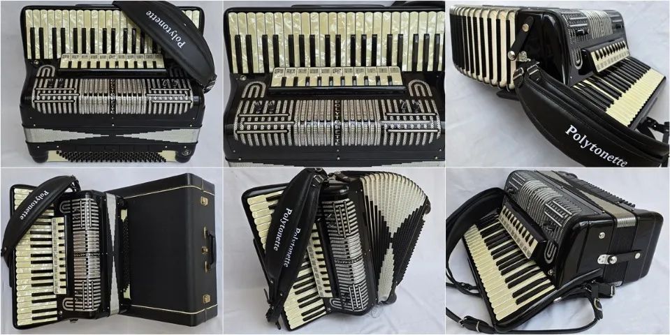 Acordeon 120 Baixos Polytonette Dupla R. Já Eletrificada - Foto 5