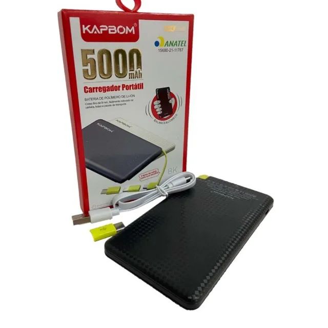 Carregador Portátil Power Bank KAPBOM 5.000 mAh KA-952 - Loja Coimbra Computadores - Foto 2