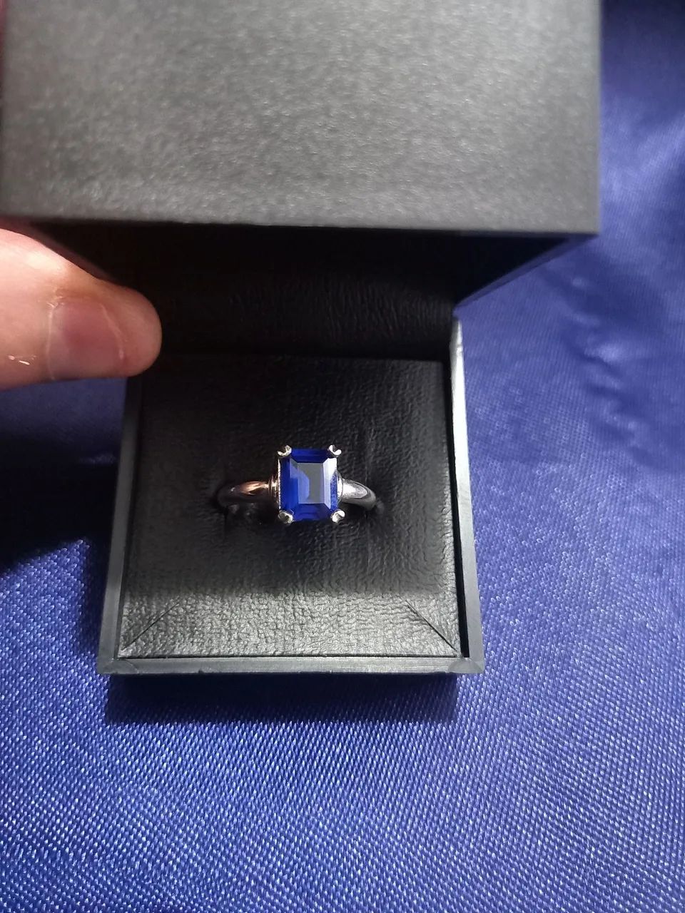 Anel confeccionado em prata 925 "Safira zircônia azul" n° 22 - Foto 6