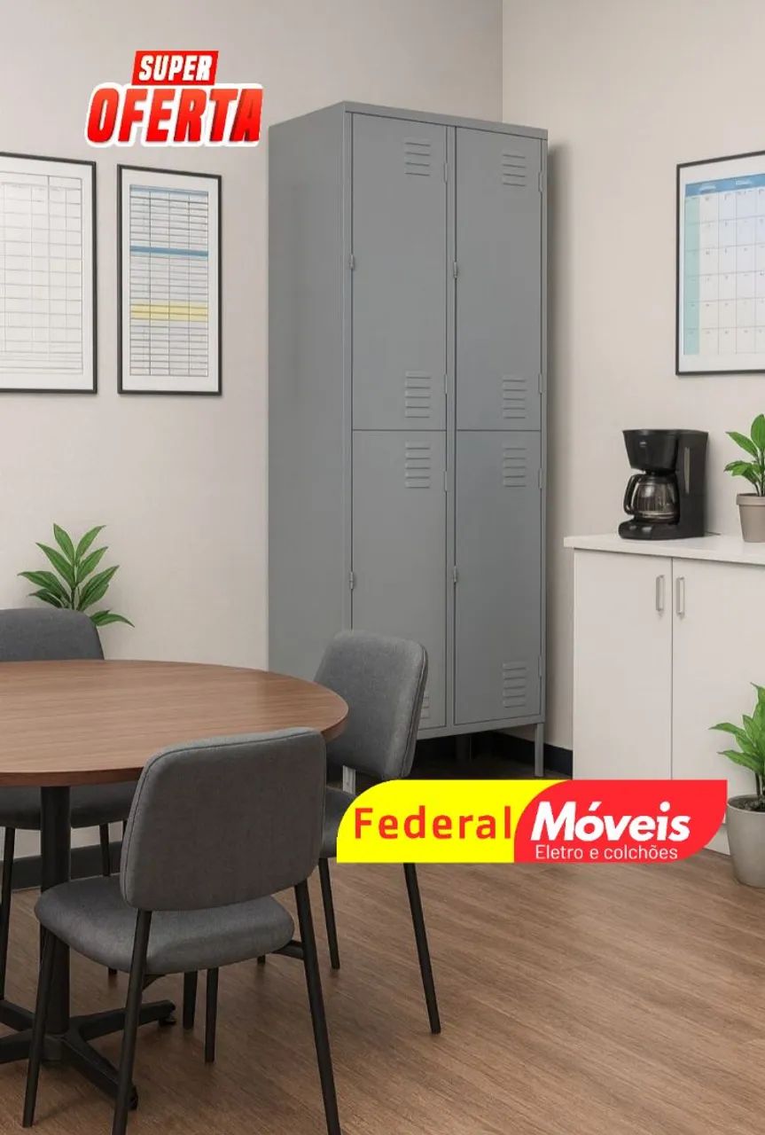 Armário Arquivo 4 Portas - Design simples e muito funcional!