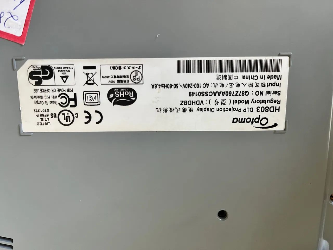 Projetor optoma full HD64418734593026122