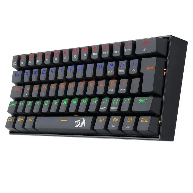 Teclado Mecânico Gamer Redragon Lakshmi - Rainbow, Switch Brown, ABNT2 - Preto - Foto 4