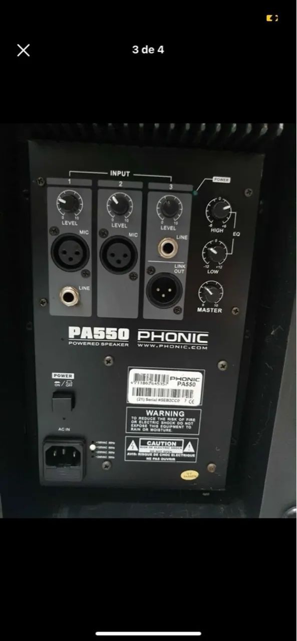 Caixa de Som PA550 Phonic